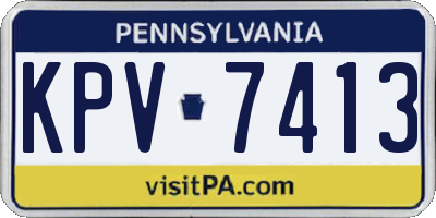 PA license plate KPV7413
