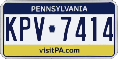 PA license plate KPV7414
