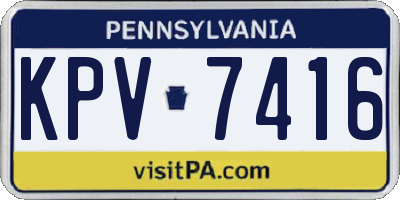 PA license plate KPV7416