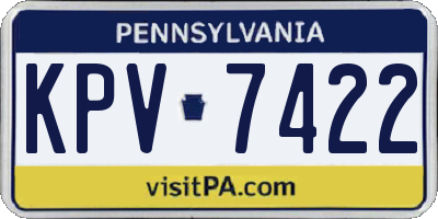 PA license plate KPV7422