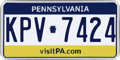 PA license plate KPV7424