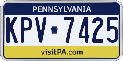 PA license plate KPV7425