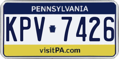 PA license plate KPV7426