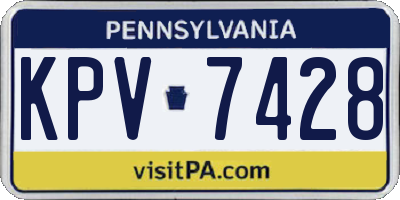 PA license plate KPV7428
