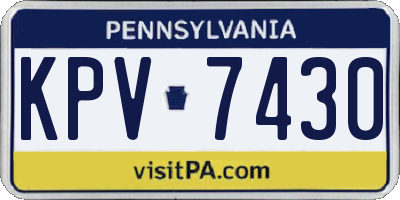 PA license plate KPV7430