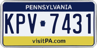 PA license plate KPV7431
