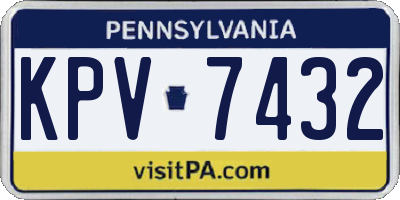 PA license plate KPV7432