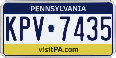 PA license plate KPV7435