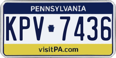 PA license plate KPV7436