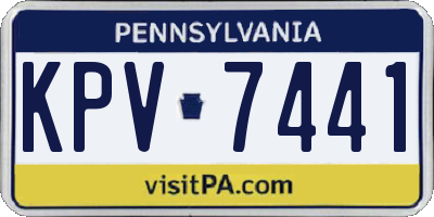 PA license plate KPV7441