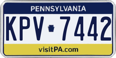 PA license plate KPV7442