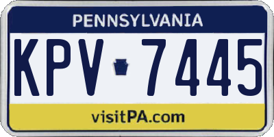 PA license plate KPV7445