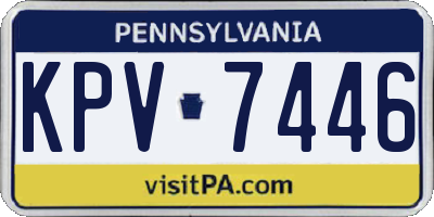 PA license plate KPV7446