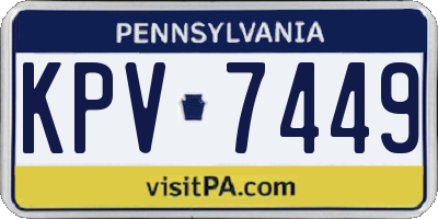 PA license plate KPV7449