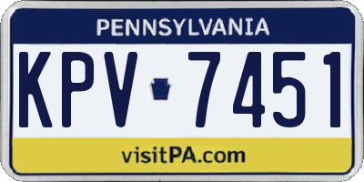 PA license plate KPV7451