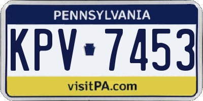 PA license plate KPV7453