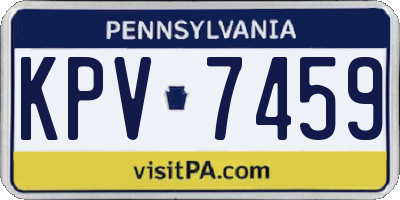 PA license plate KPV7459