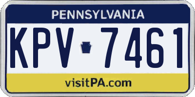 PA license plate KPV7461