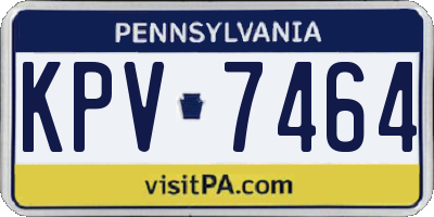 PA license plate KPV7464