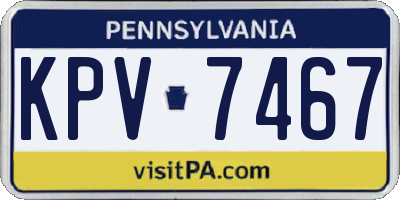PA license plate KPV7467