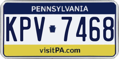 PA license plate KPV7468