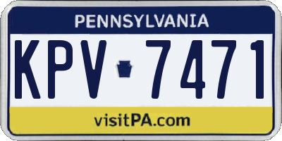 PA license plate KPV7471
