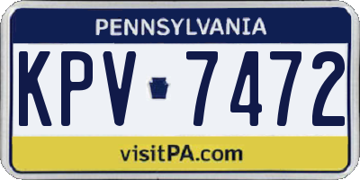 PA license plate KPV7472