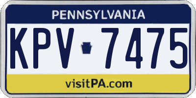PA license plate KPV7475