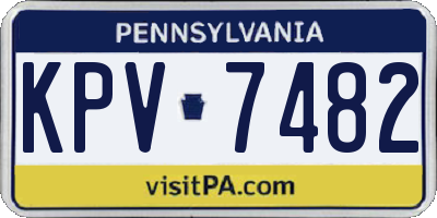 PA license plate KPV7482