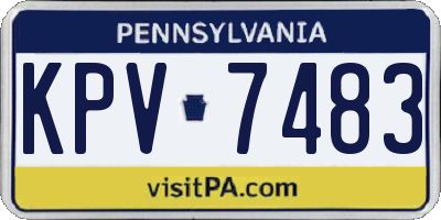 PA license plate KPV7483