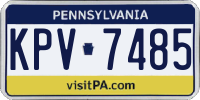 PA license plate KPV7485