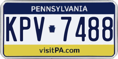 PA license plate KPV7488