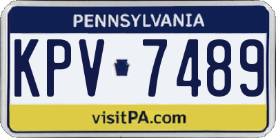PA license plate KPV7489