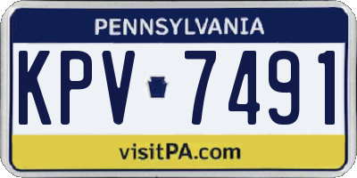 PA license plate KPV7491