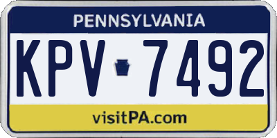 PA license plate KPV7492
