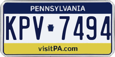 PA license plate KPV7494