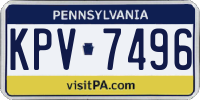 PA license plate KPV7496