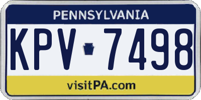 PA license plate KPV7498