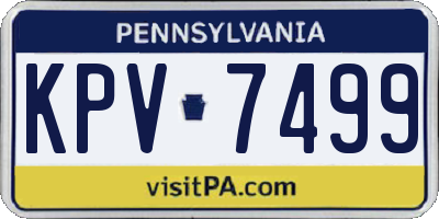 PA license plate KPV7499