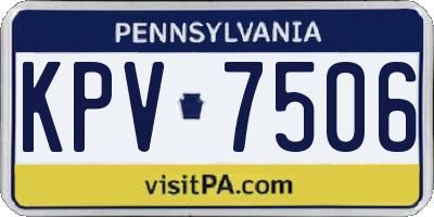 PA license plate KPV7506