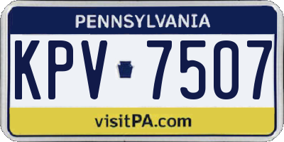 PA license plate KPV7507