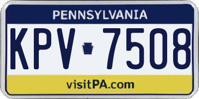 PA license plate KPV7508