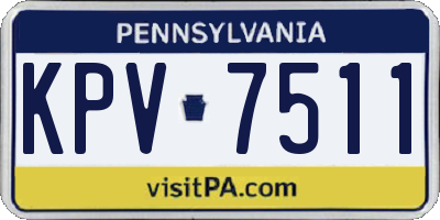 PA license plate KPV7511