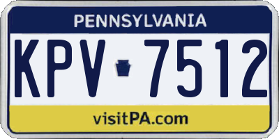 PA license plate KPV7512