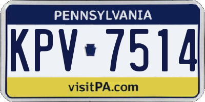 PA license plate KPV7514