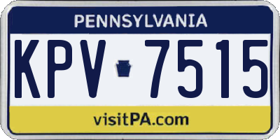 PA license plate KPV7515