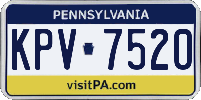 PA license plate KPV7520