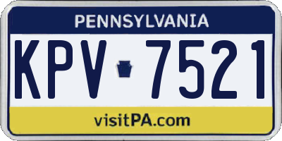 PA license plate KPV7521
