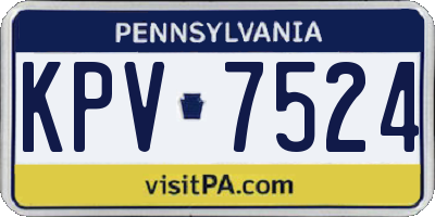 PA license plate KPV7524