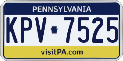 PA license plate KPV7525